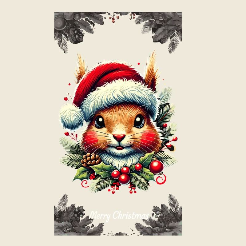Fröhliche Weihnachten Eichhörnchen Kunstwerk