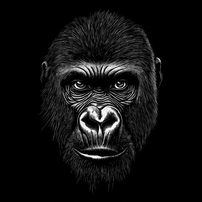 Gorille Portrait Faune Faune Jungle Singe