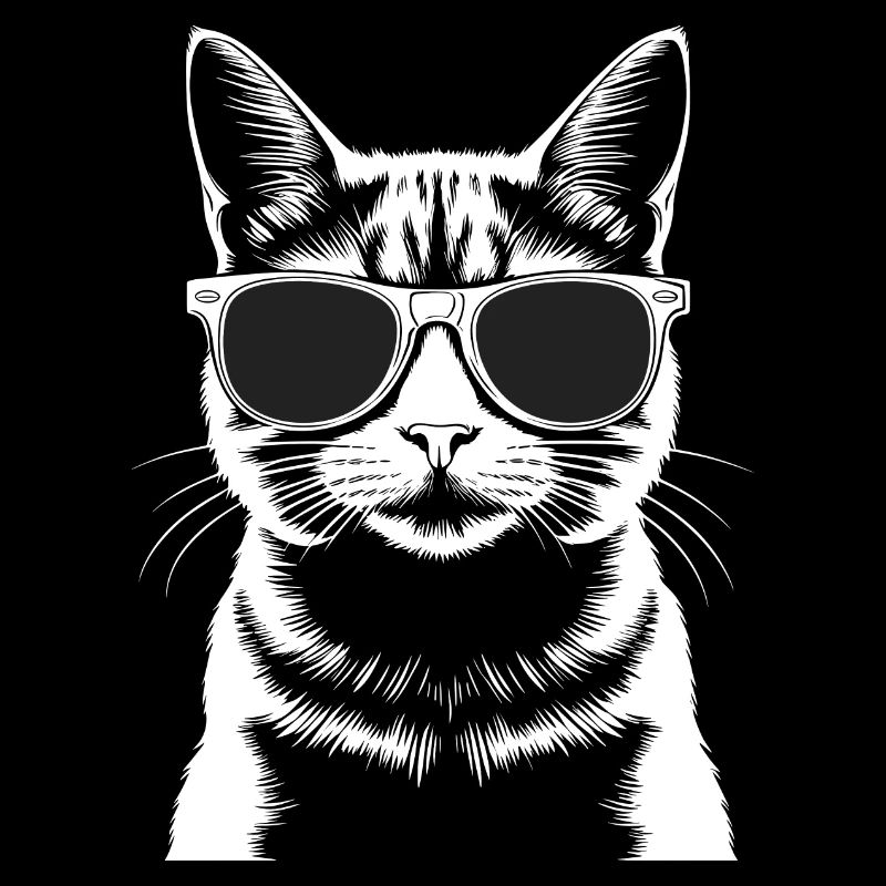 Katze mit Brille