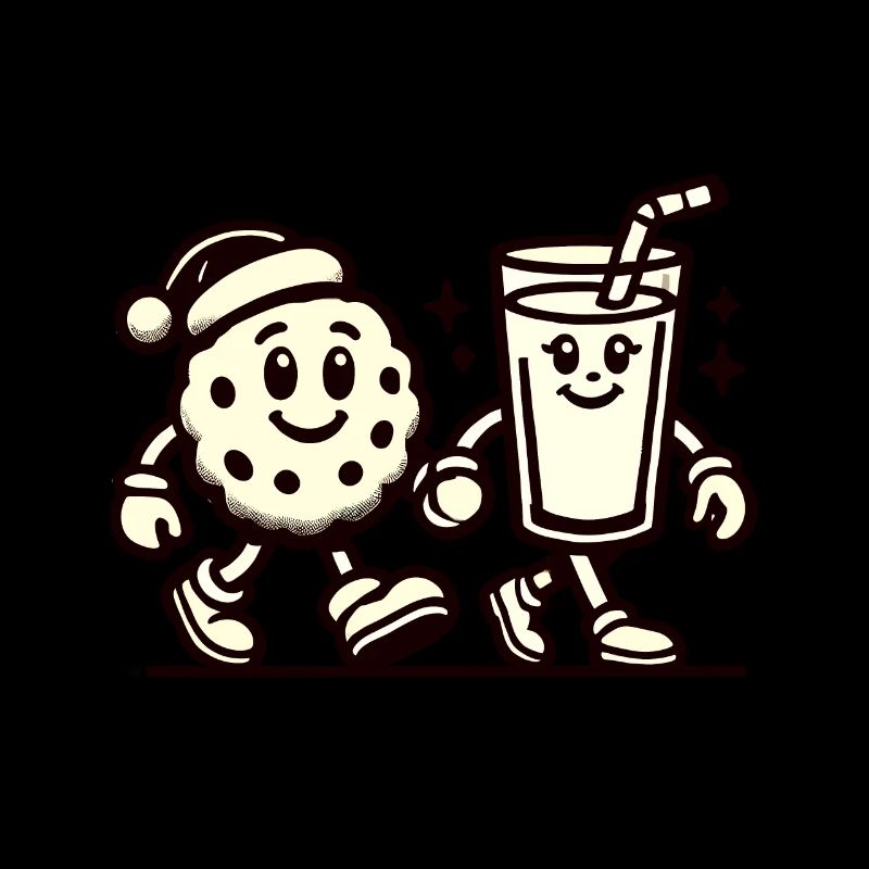 Christmas Vintage Biscuit And Milk Fun