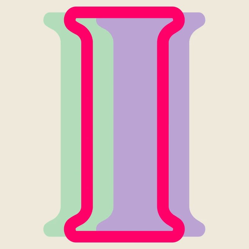 Lettre i multicolore