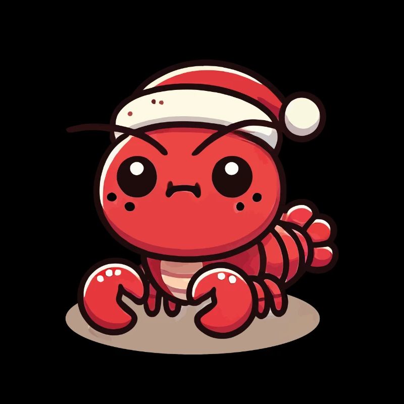Crabe de Noël mignon avec chapeau