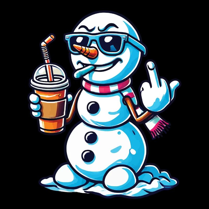 Cooler Schneemann Mit Mittelfinger Statement
