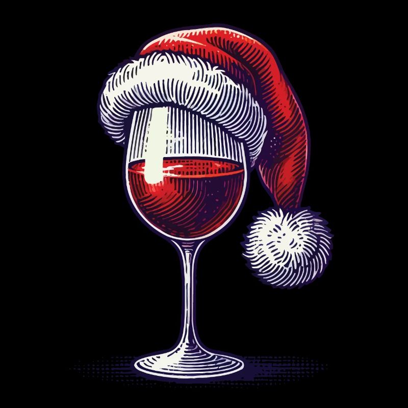 Weihnachtliches Weinglas Mit Mütze