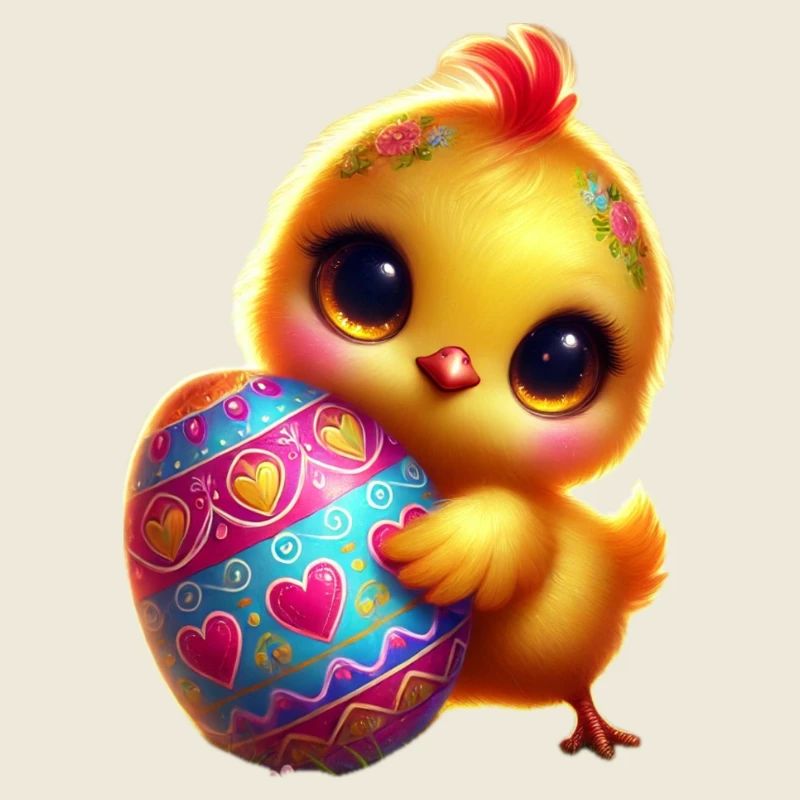 Ostern-Kücken mit Ei