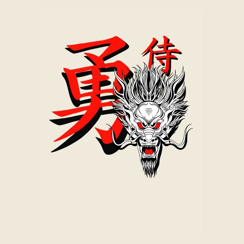 Samurai & Drache – Japan Warrior Design