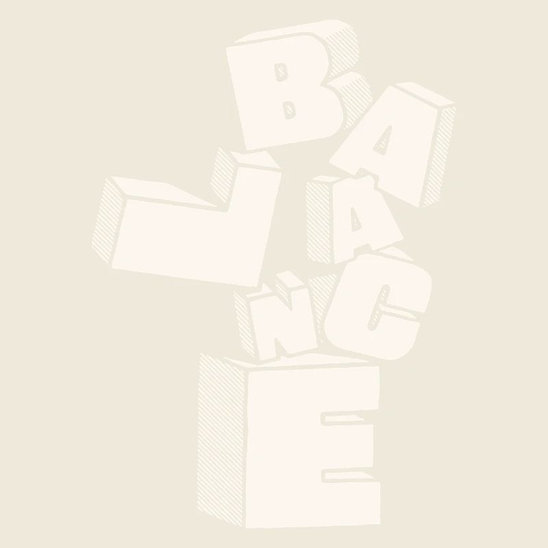 Équilibre en lettres 3D