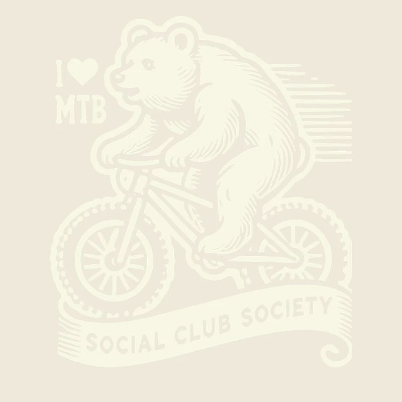 Vélo style rétro I Love MTB Bear