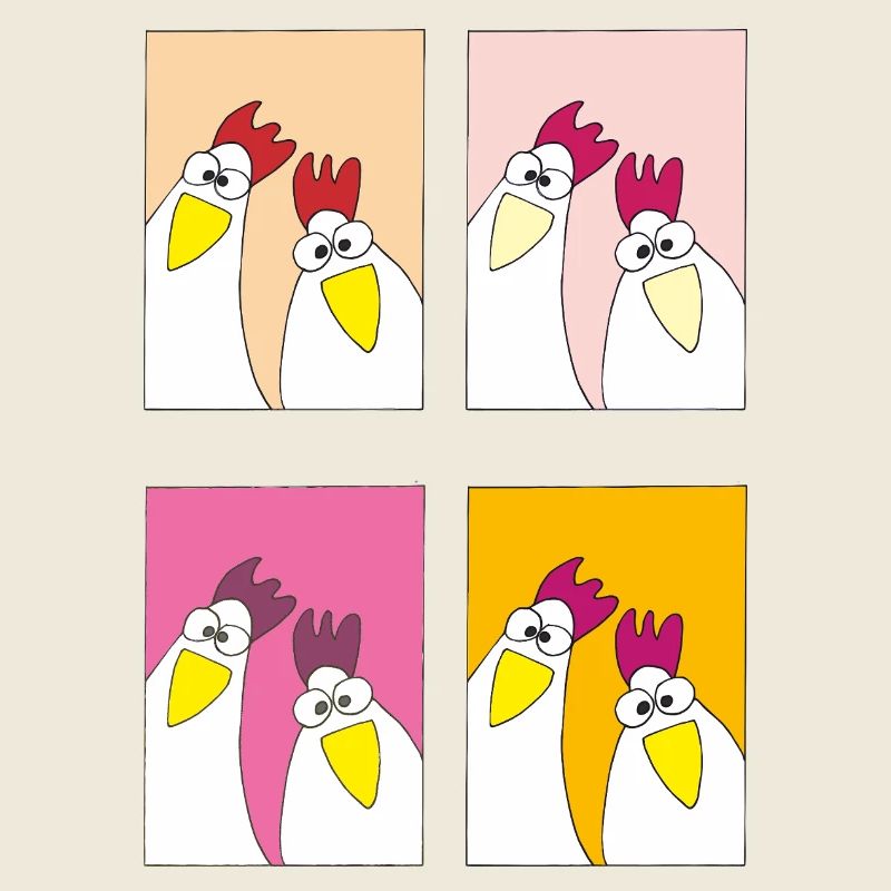 Drôles de poulets Popart