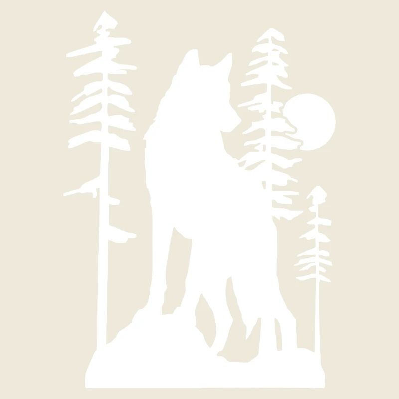 Mystical Wolf Howling at Full Moon