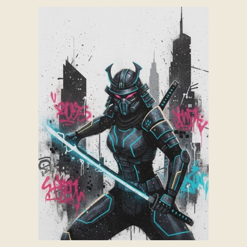 Cyber Samurai Neon Blade