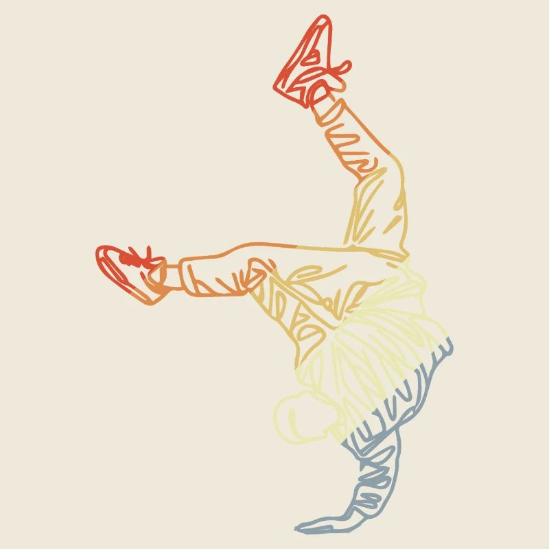 Vintage Breakdancer Drawing