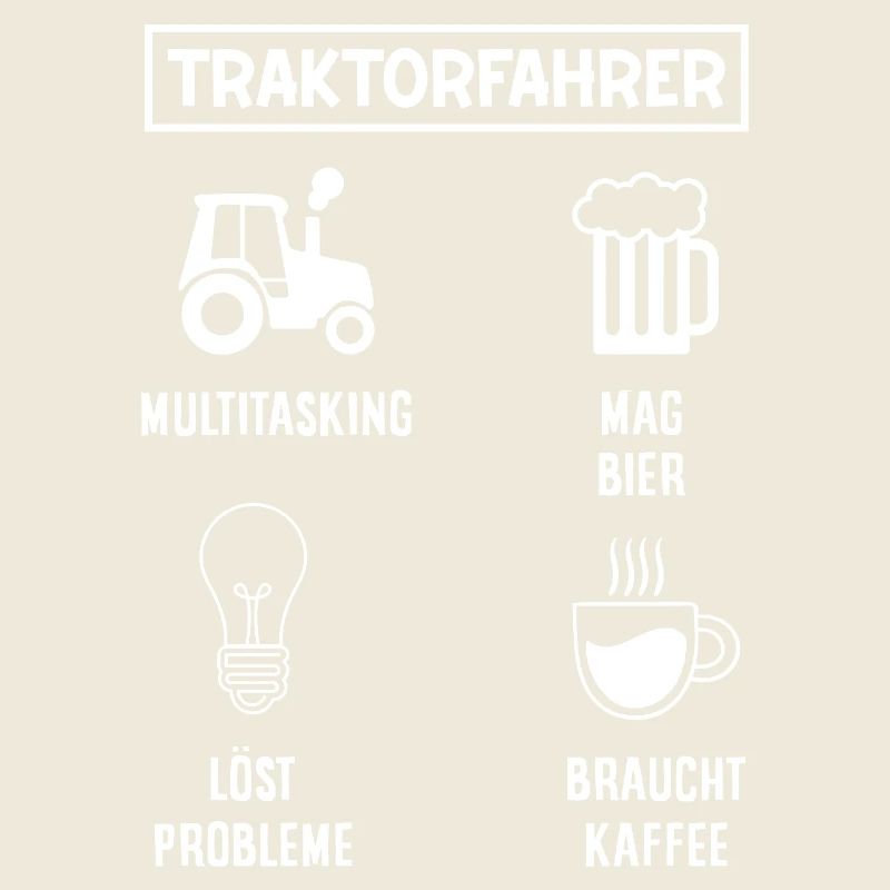Traktorfahrer Kaffee Bier Multitasking