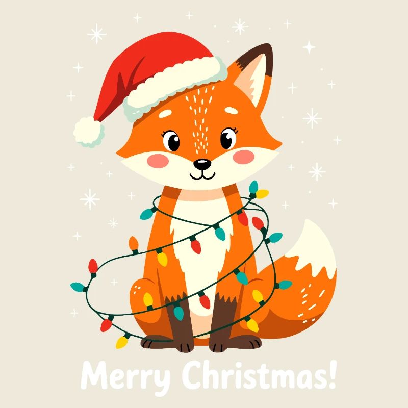Renard Noël Joyeux Noël Mignon Drôle