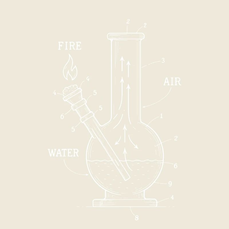 Blueprint-Technik Bong – Kunst-Cannabis