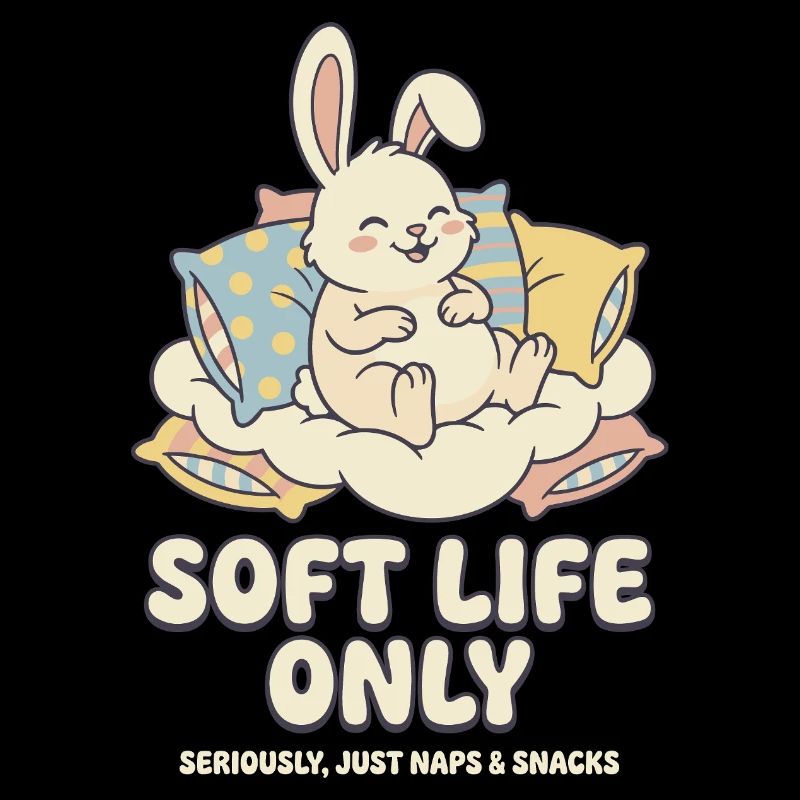 Cuddly bunny on cloud cushion