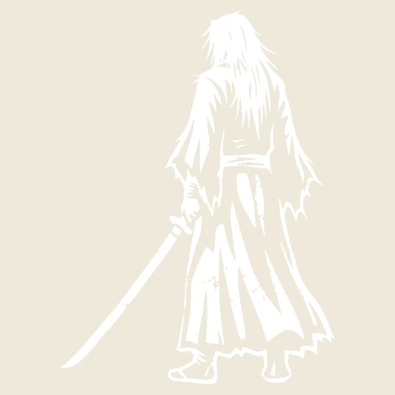 Anime Ronin Swordsman Back