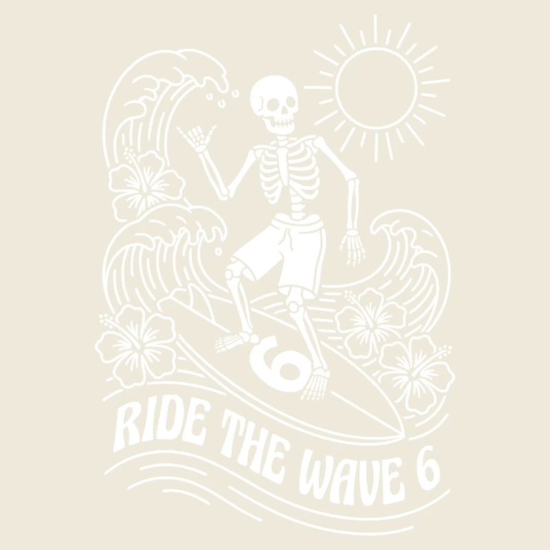 Ride The Wave 6 Skeleton Surfer
