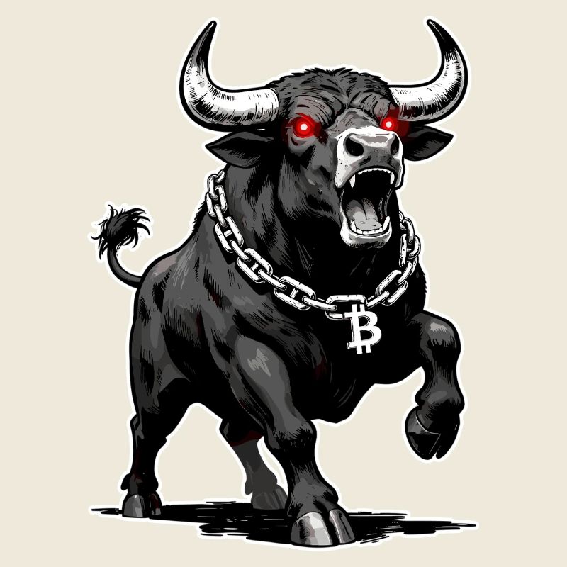 Bitcoin Bulle rote Laseraugen Krypto Bullrun