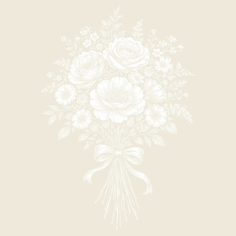 Bouquet-Silhouette mit Schleife