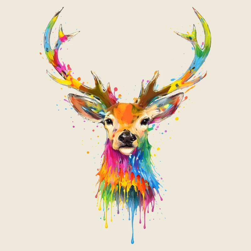 Bunter Hirsch – Graffiti Tierkunst