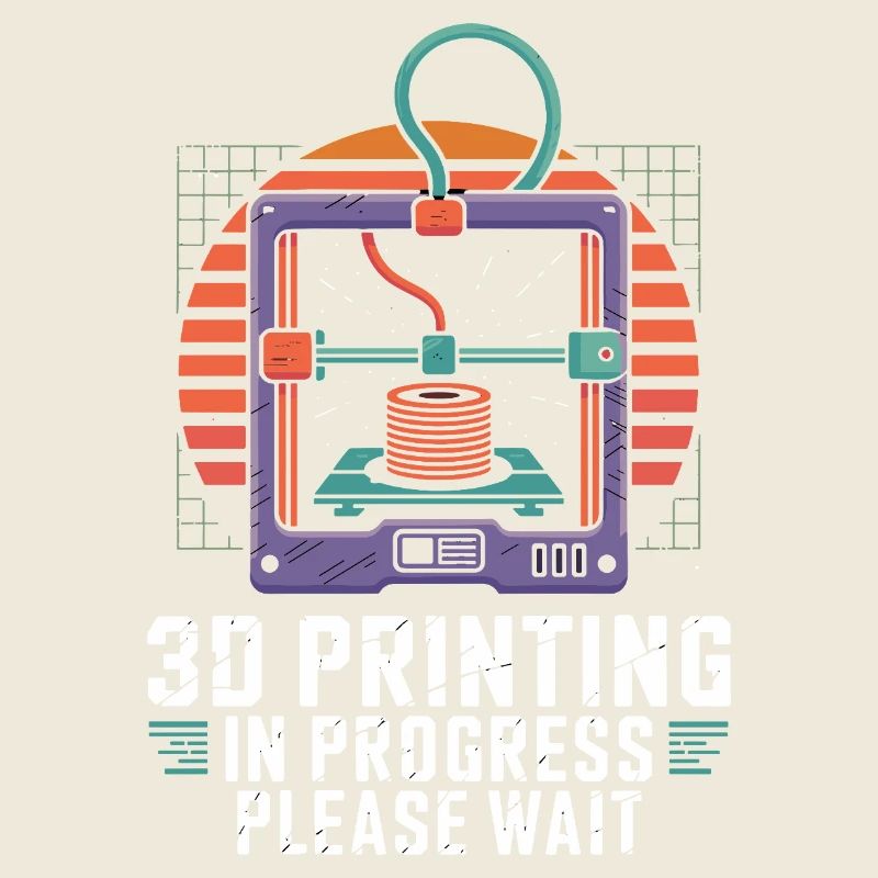 Impression 3D en cours d’attente, veuillez patienter Lustiger 3D