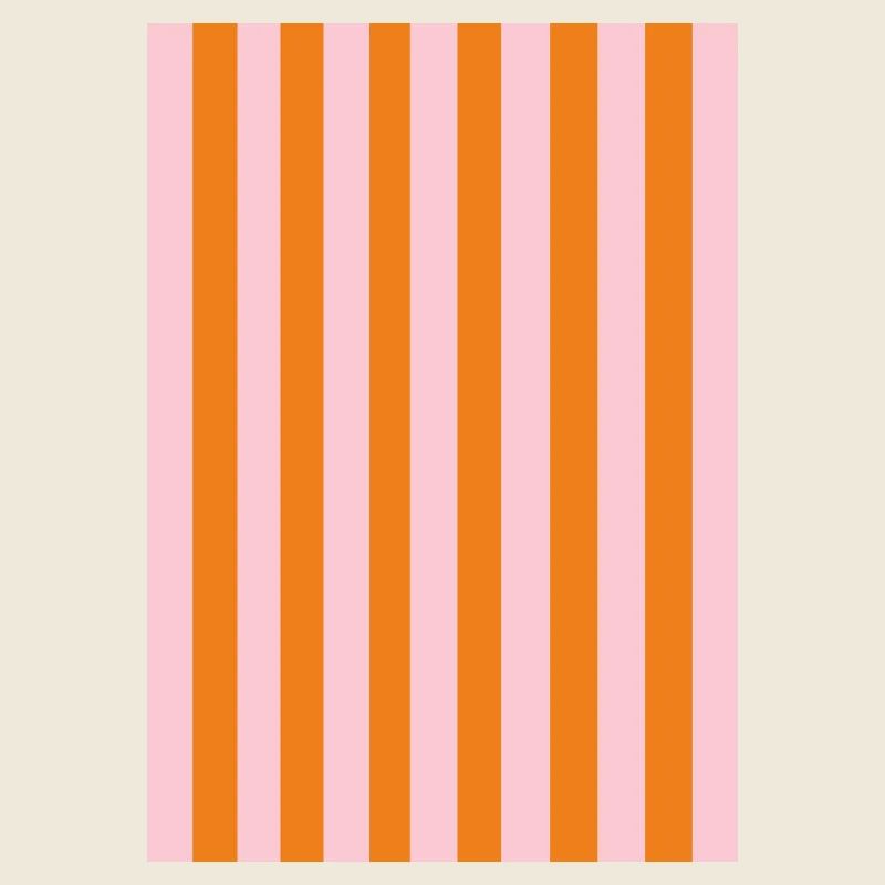 Rayures - orange, rose personnalisable