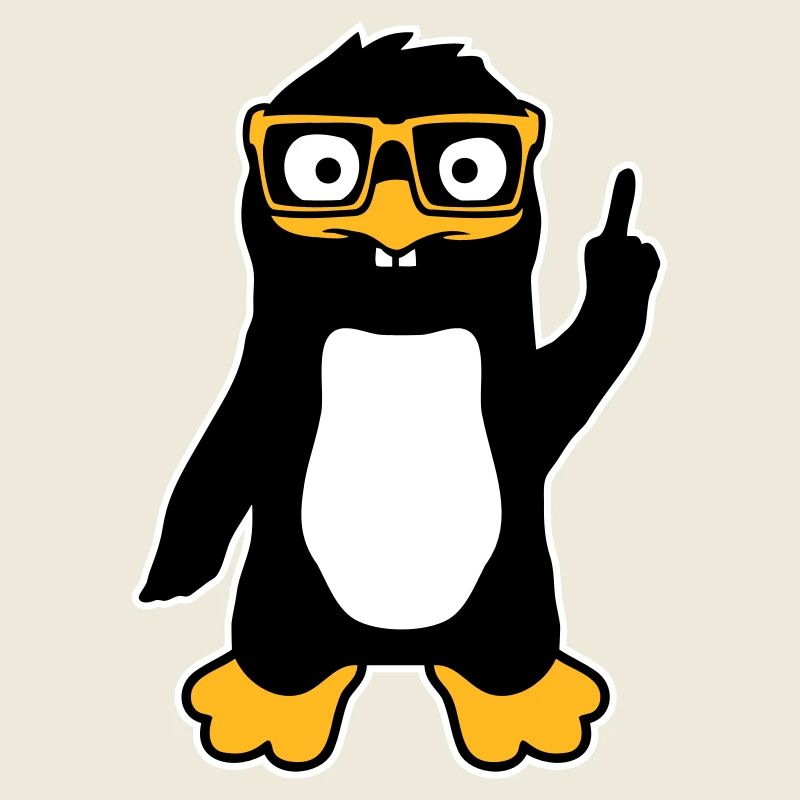 Penguin Nerd Glasses Index Finger Smug Lus