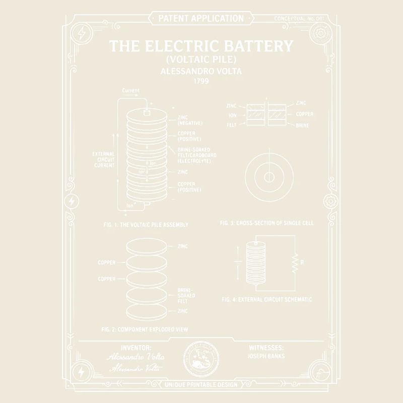 Electric Battery Blueprint Diagram