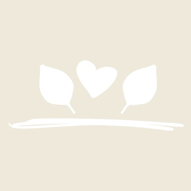 Two Leaves Leaf Heart Nature Symbol
