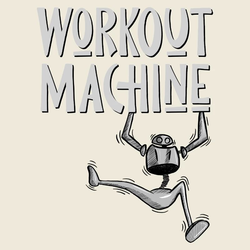 Workout machine! Funny sporty robot