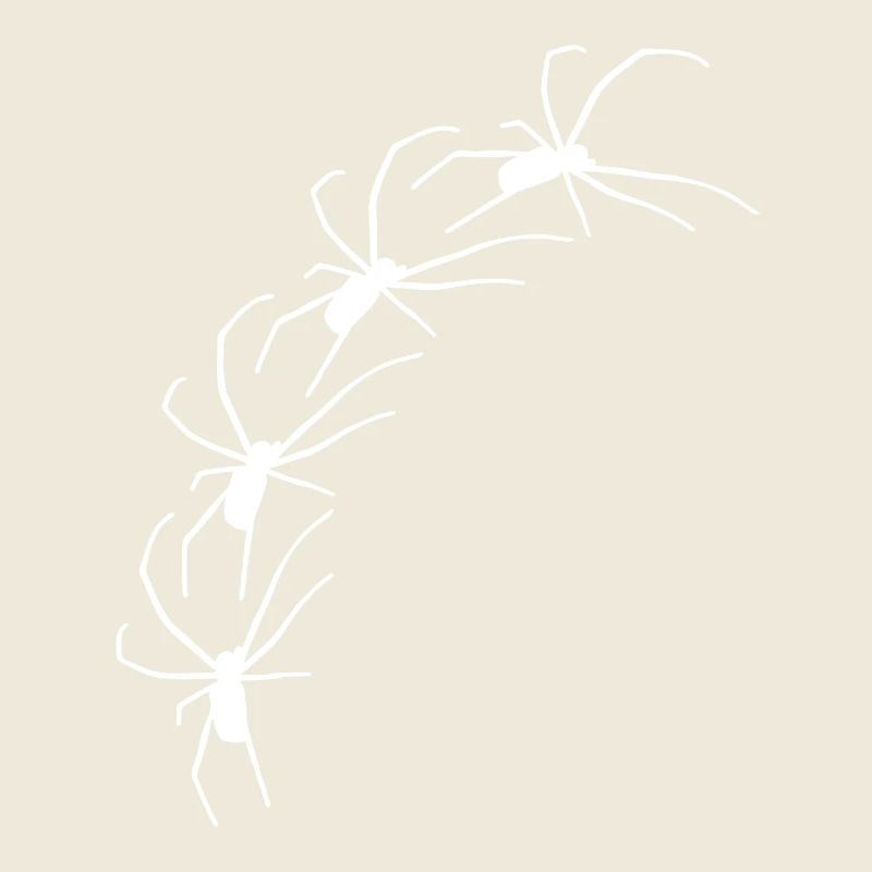 Large spiders crawl diagonally