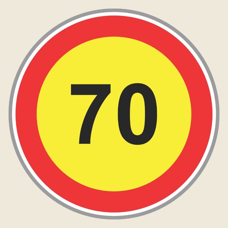 Road Sign 70 yellow