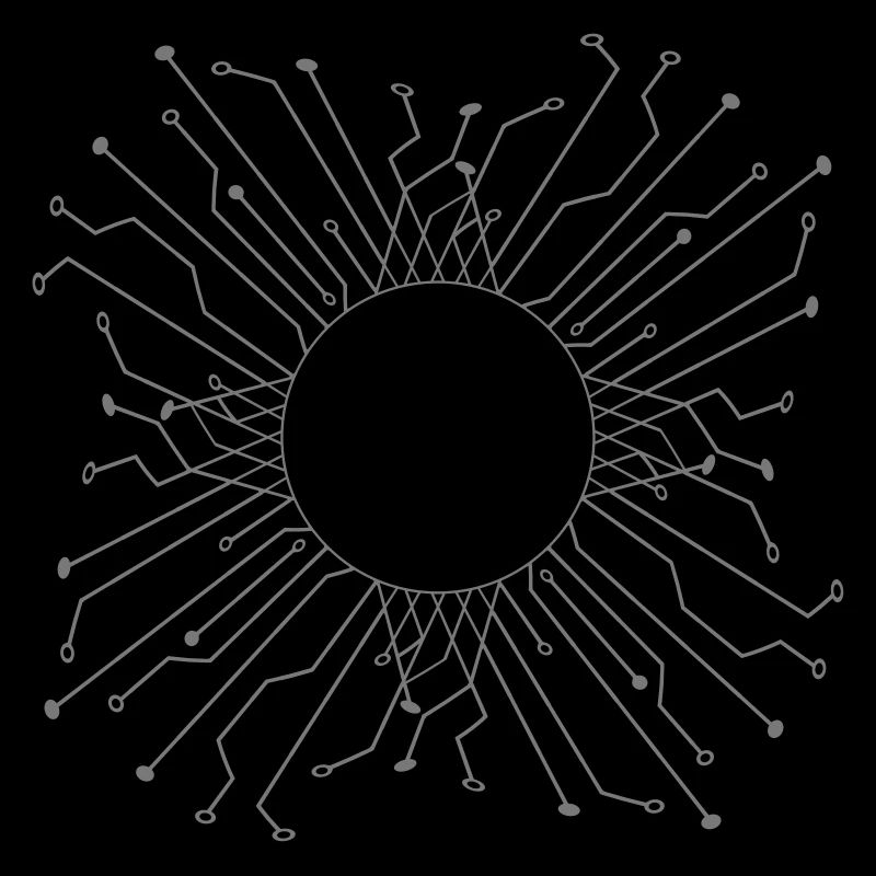 round circle logo design cool circuit wire date