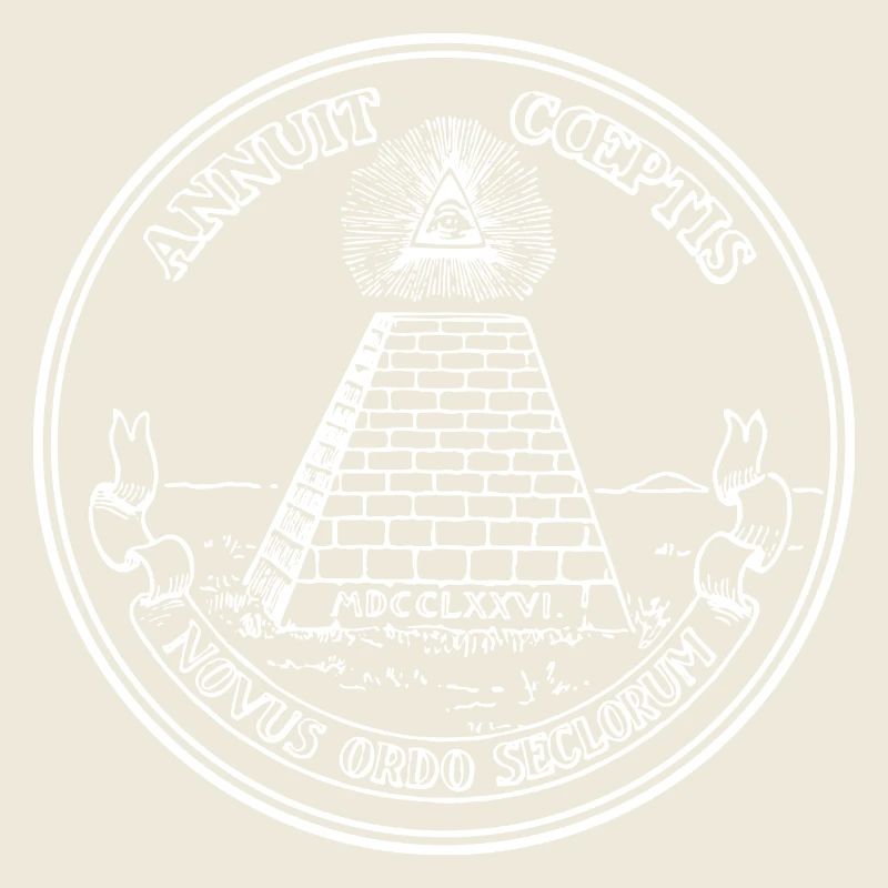All seeing eye, pyramid, dollar, freemason, god