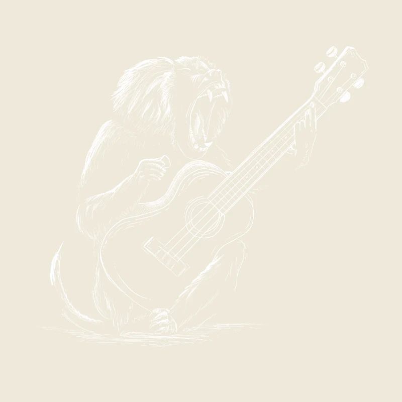 Affe mit Ukulele – Musik Design