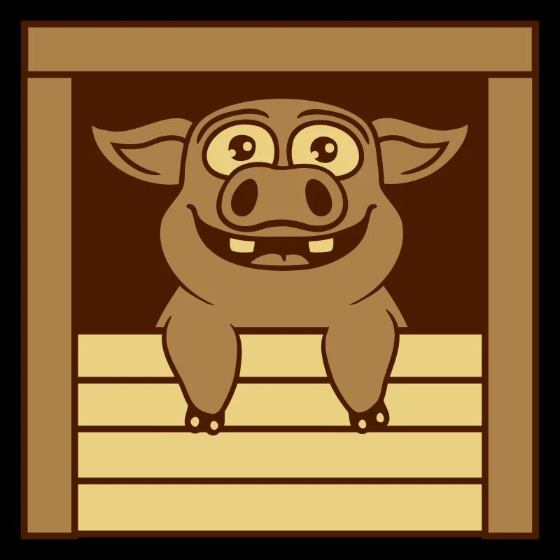 Comic funny stable pig
