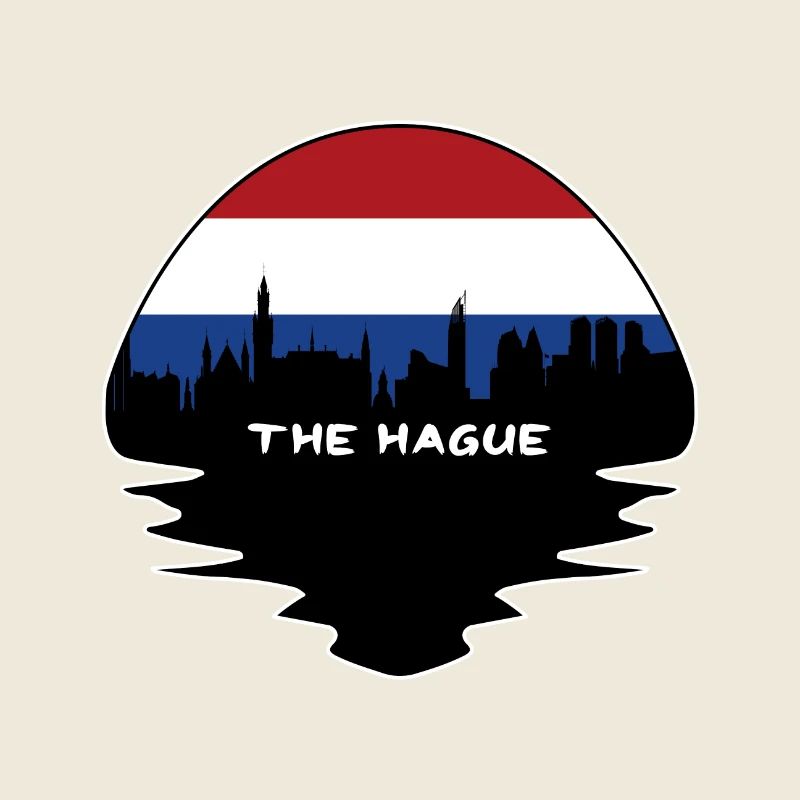 La Haye Pays-Bas Drapeau Skyline Silhouette Trav