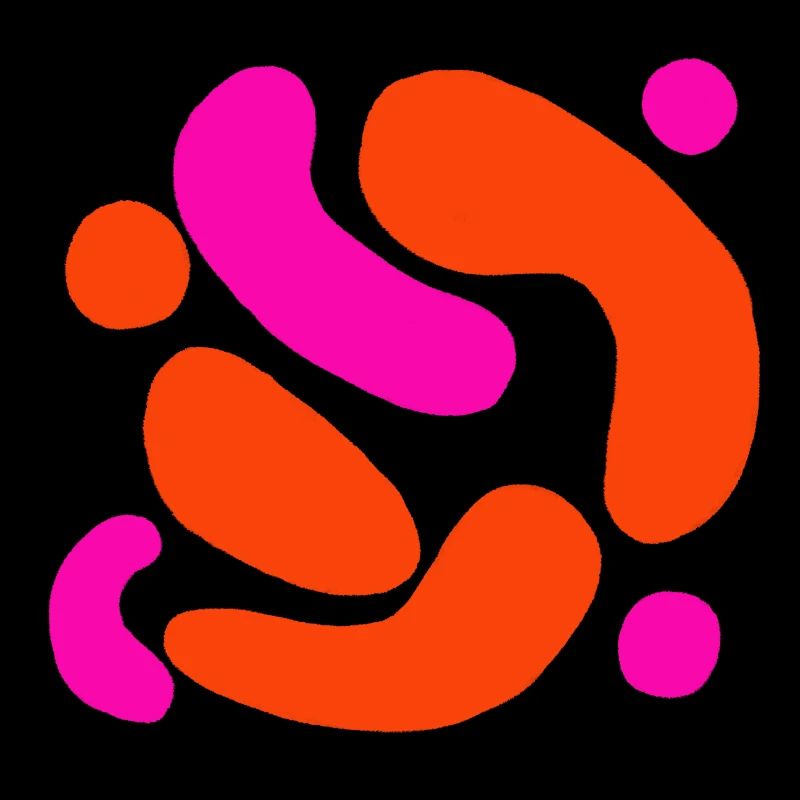 Abstrakte Runde Formen Orange Pink Kunst Bunt