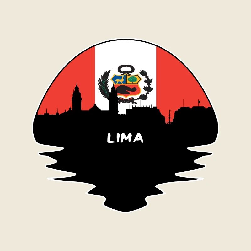 Lima Peru Flag Skyline Silhouette Travel