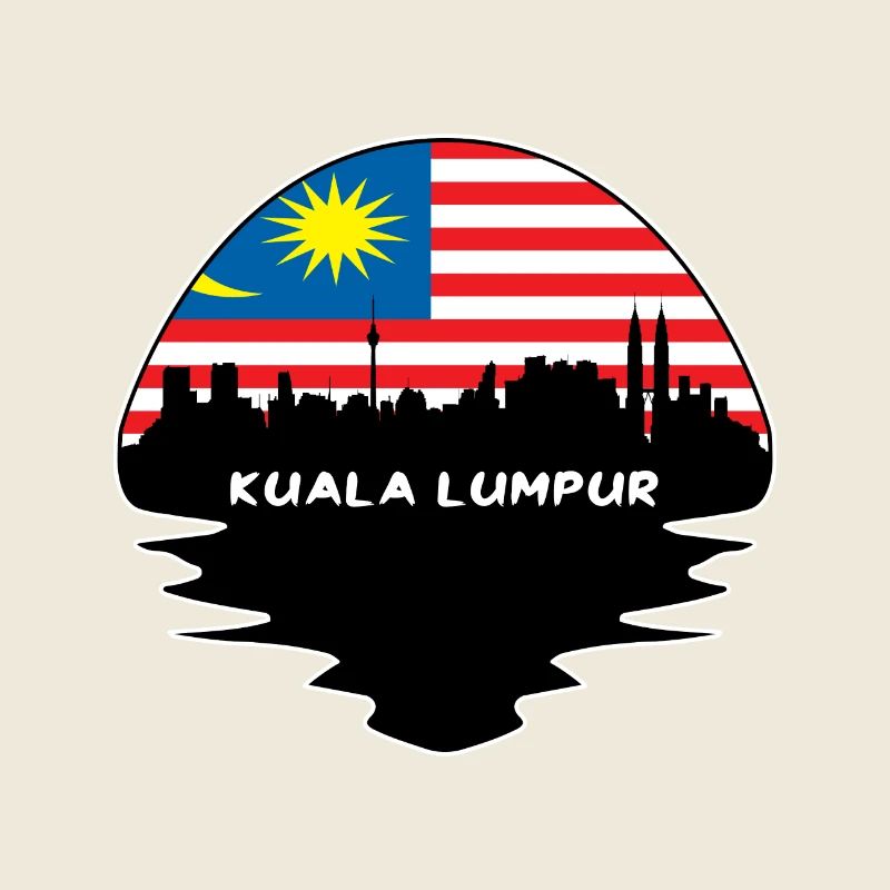 Kuala Lumpur Malaisie Drapeau Skyline Silhouette