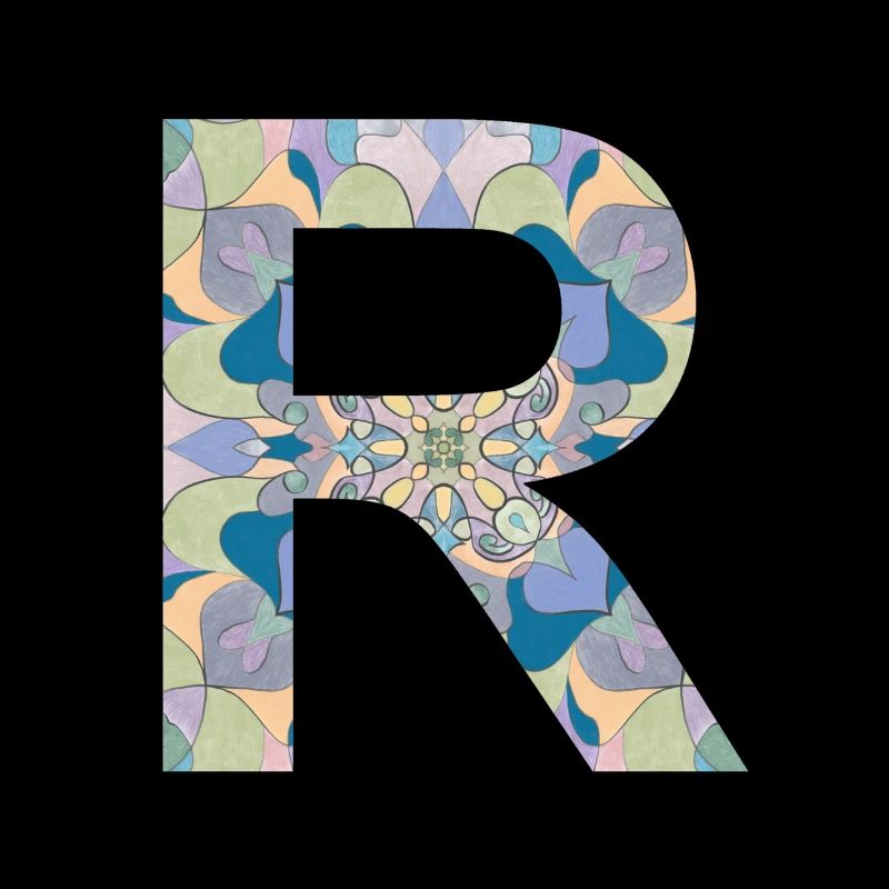 Lettre R en mandala