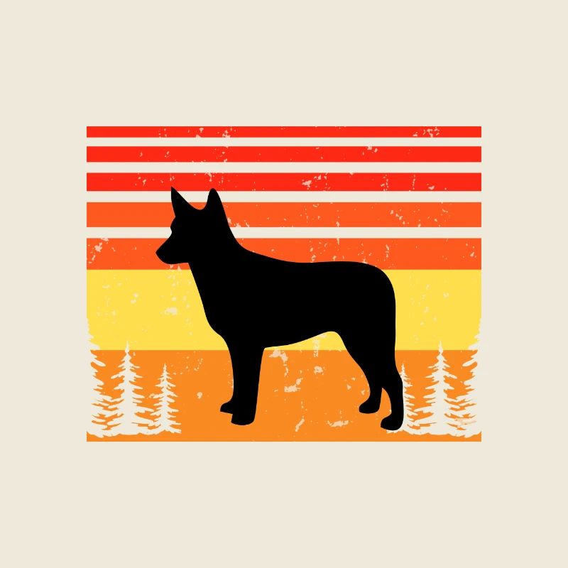 Australian Stumpy Tail Cattle Dog Silhouette