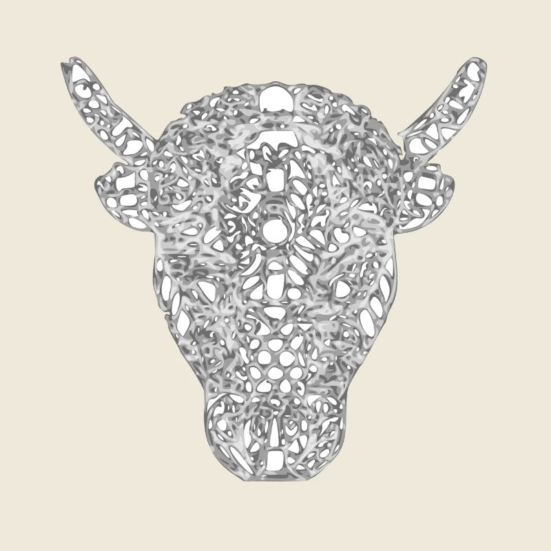 Zentangle cow's head