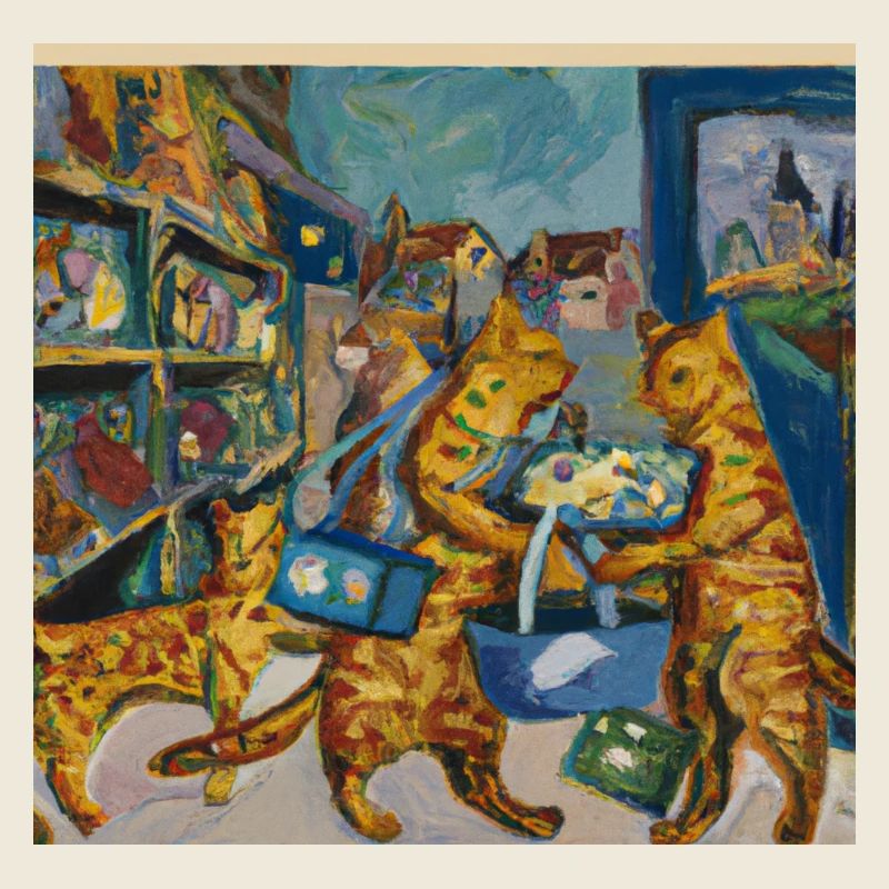 Chats dans le style Van Gogh 3