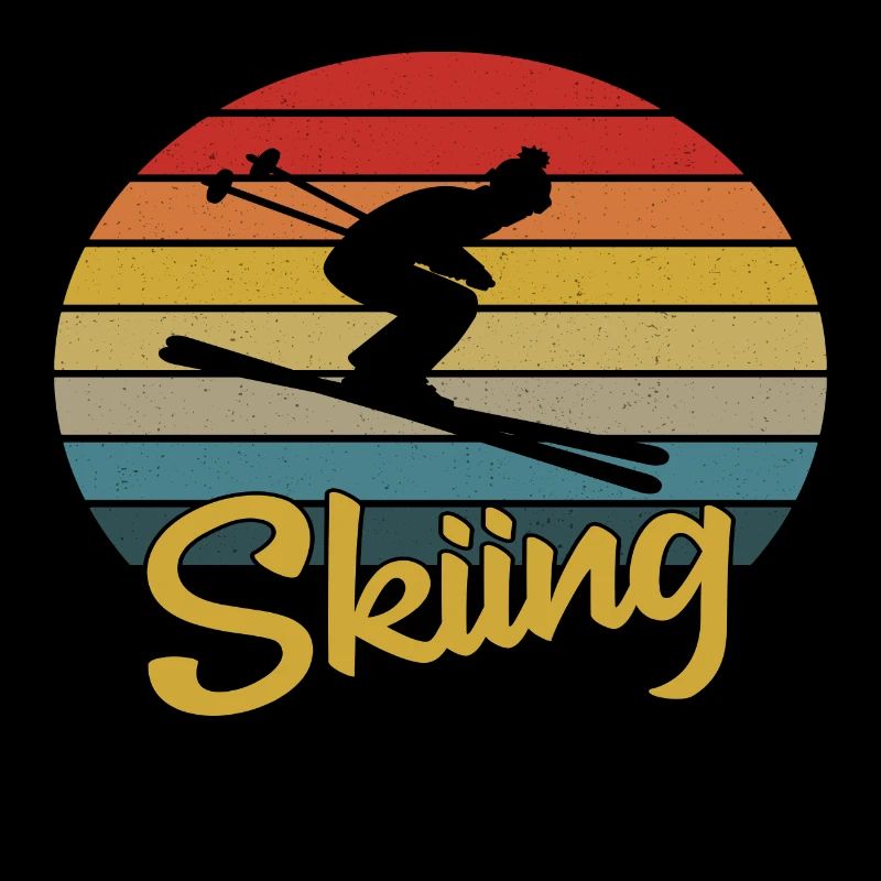 Skiing vintage retro