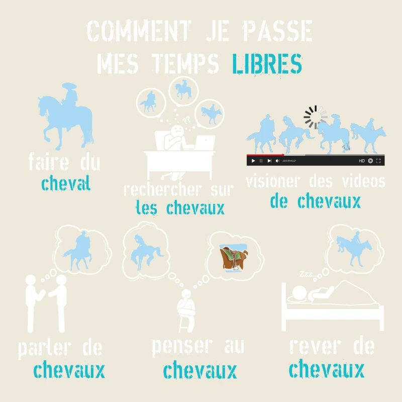 Cheval temps libre cadeau accro au chevaux