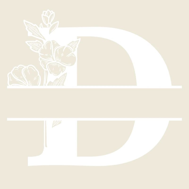 Personalized floral letter D