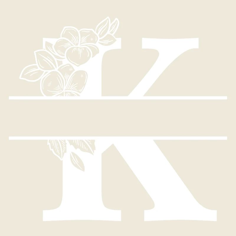 Personalized floral letter K