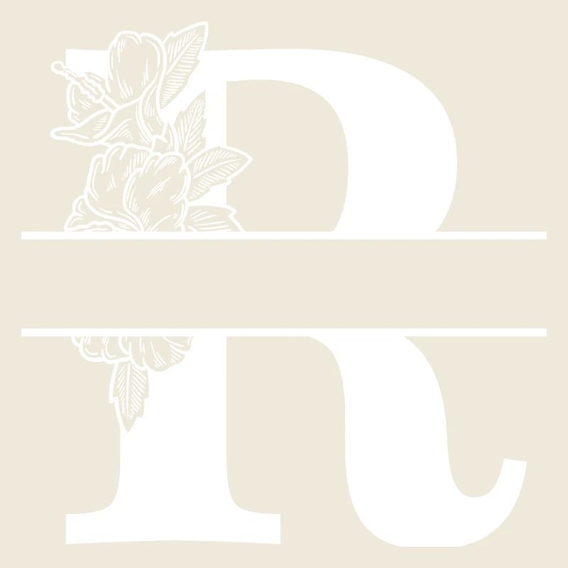 Personalized floral letter R